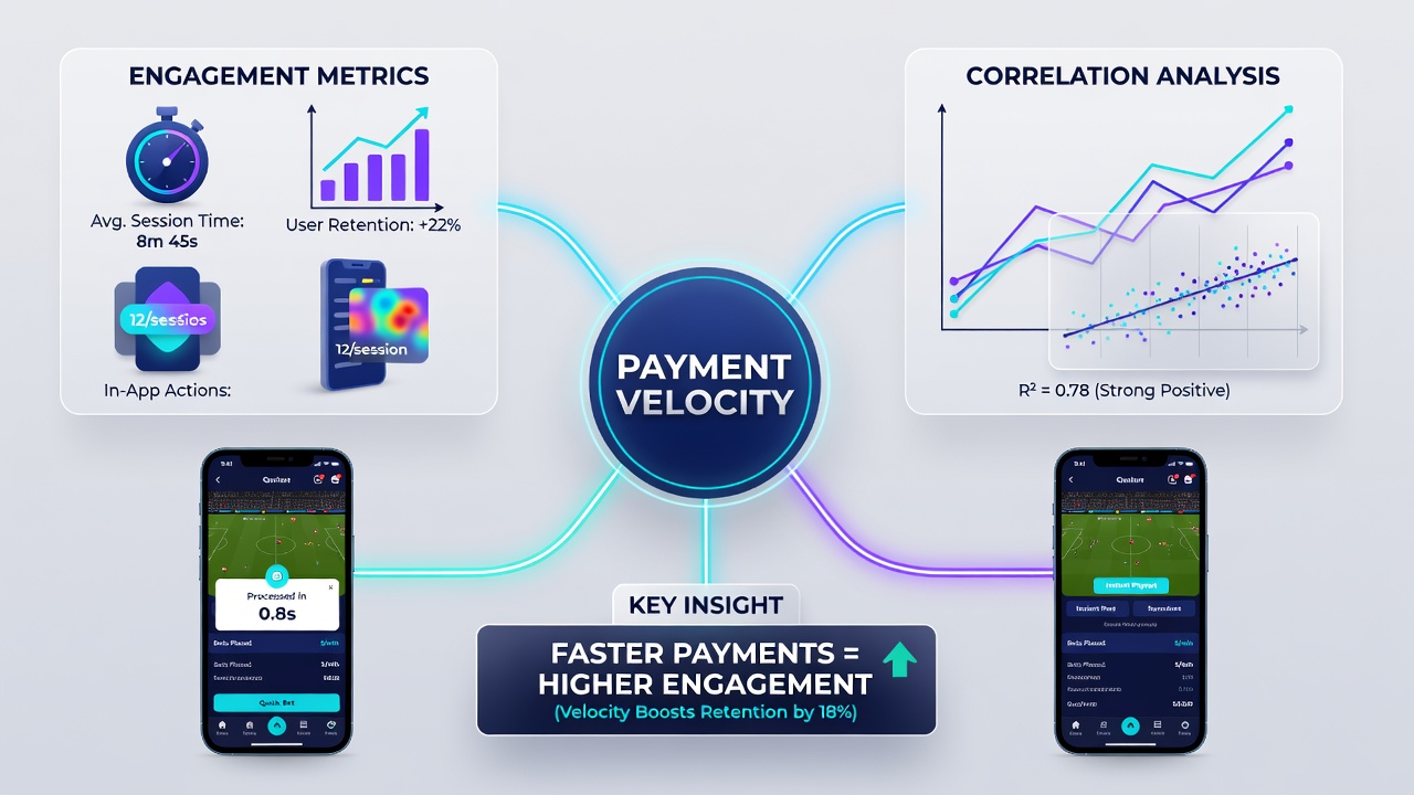 Dashboardweergave van engagement metrics gekoppeld aan verschillende betaalmethoden in sportweddenschapsapps